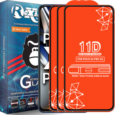 Roxel Edge To Edge Tempered Glass for Poco X4 Pro 5G(Pack of 3)