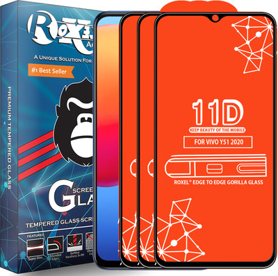Roxel Edge To Edge Tempered Glass for Vivo Y51 2020(Pack of 3)