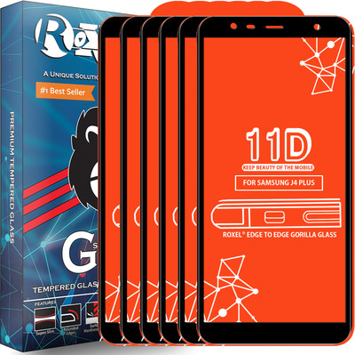 Roxel Edge To Edge Tempered Glass for Samsung Galaxy J4 Plus(Pack of 6)