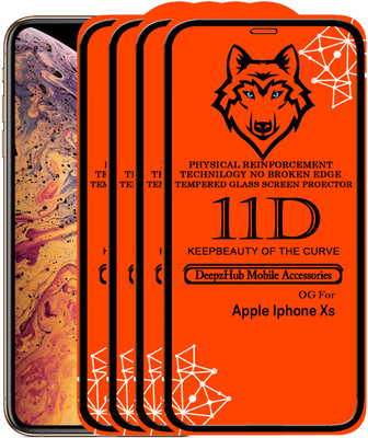 DeepzHub Edge To Edge Tempered Glass for Apple iPhone XS(Pack of 4)
