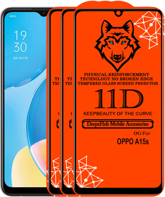 CRodible Edge To Edge Tempered Glass for OPPO A15S(Pack of 3)