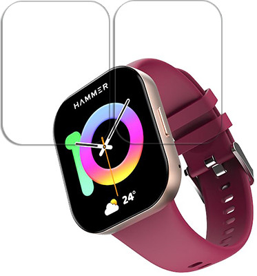 SOMTONE Edge To Edge Tempered Glass for HAMMER Robust 1.96 inch SMARTWATCH SCREEN GUARD(Pack of 2)