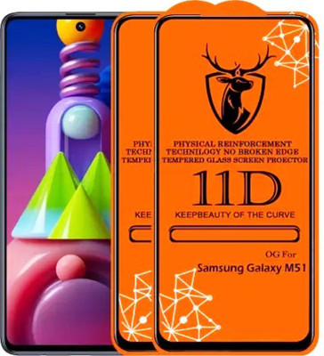 1DOLLAR Edge To Edge Tempered Glass for Samsung Galaxy M51-11D Glass(Packof 2)(Pack of 2)