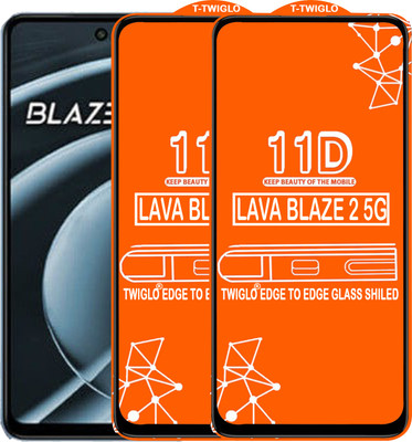 TWIGLO Edge To Edge Tempered Glass for LAVA BLAZE 2 5G(Pack of 2)