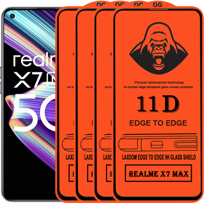 Laxdom Edge To Edge Tempered Glass for REALME X7 MAX(Pack of 4)