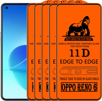 TWIGLO Edge To Edge Tempered Glass for OPPO RENO 6(Pack of 5)