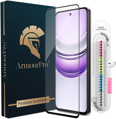 ArmourPro Edge To Edge Tempered Glass for RealMe 14X 5G, OG Tempered Glass with Cable Protector(Pack of 1)