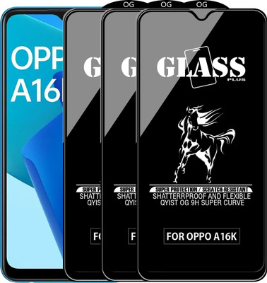 Qyist Edge To Edge Tempered Glass for OPPO A16K(Pack of 3)