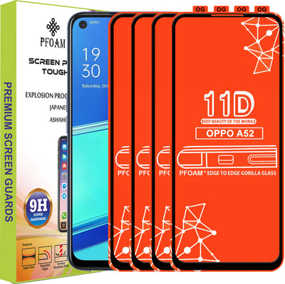 PFOAM Edge To Edge Tempered Glass for OPPO A52(Pack of 4)
