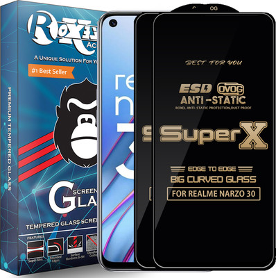 Roxel Edge To Edge Tempered Glass for REALME NARZO 30(Pack of 2)