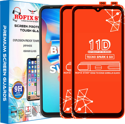 Rofix star Edge To Edge Tempered Glass for TECNO SPARK 6 GO(Pack of 2)