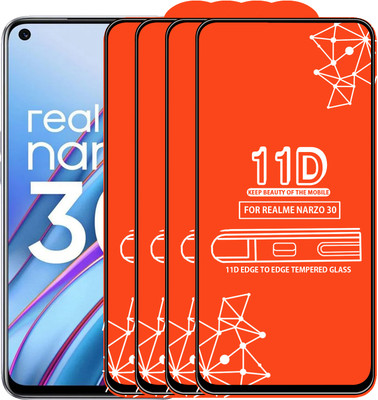 Qyist Edge To Edge Tempered Glass for Realme Narzo 30(Pack of 4)