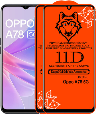 DeepzHub Edge To Edge Tempered Glass for OPPO A78 5G(Pack of 2)