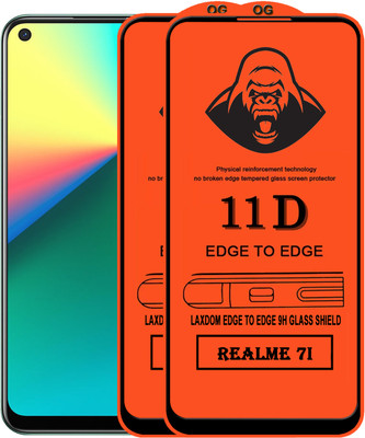 Laxdom Edge To Edge Tempered Glass for REALME 7I(Pack of 2)
