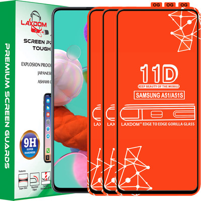 Laxdom Edge To Edge Tempered Glass for SAMSUNG GALAXY A51(Pack of 3)