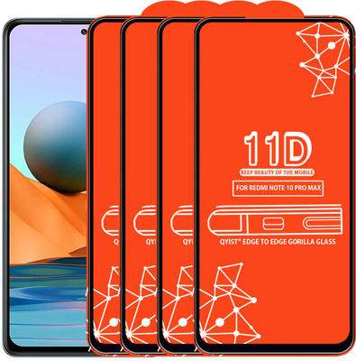 Qyist Edge To Edge Tempered Glass for Redmi Note 10 Pro Max(Pack of 4)
