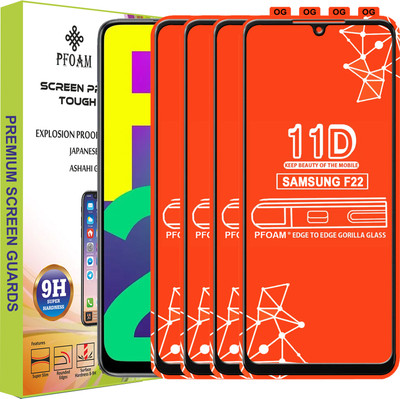 PFOAM Edge To Edge Tempered Glass for SAMSUNG GALAXY F22(Pack of 4)