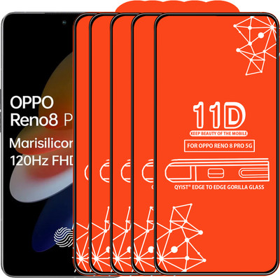 Qyist Edge To Edge Tempered Glass for Oppo Reno8 Pro 5G(Pack of 5)