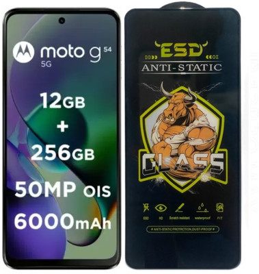 Obstinate Edge To Edge Tempered Glass for Motorola G54 5G, BLATE ESD, Bull King ESD, Edge to Edge, Anti Static, Dustproof(Pack of 1)