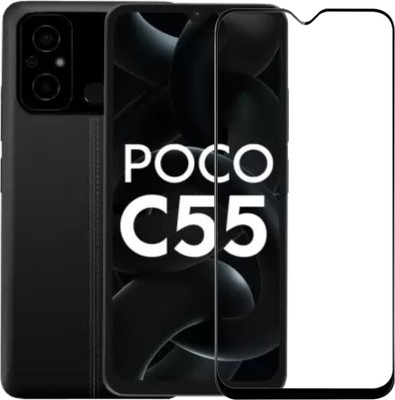DSCASE Edge To Edge Tempered Glass for POCO C55(Pack of 1)