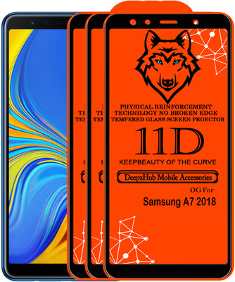 CRodible Edge To Edge Tempered Glass for Samsung Galaxy A7 2018 Edition(Pack of 3)