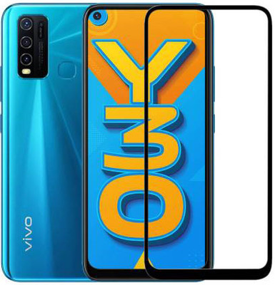 Ansh Traders Edge To Edge Tempered Glass for Vivo Y30(Pack of 1)
