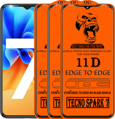 CYOR Edge To Edge Tempered Glass for TECNO SPARK 7(Pack of 3)