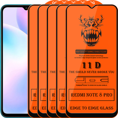 Forego Edge To Edge Tempered Glass for Redmi Note 8 Pro(Pack of 5)