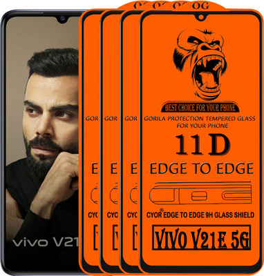 CYOR Edge To Edge Tempered Glass for VIVO V21E 5G(Pack of 4)