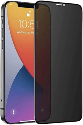 Bulkwala Edge To Edge Tempered Glass for Edge To Edge Privacy Tempered Glass For Iphone 12 Pro Max, Edge To Edge Privacy Tempered Glass For Iphone 12 Pro Max (6.7 Inches) With Easy Self Installation Kit (PT-12 Pro Max) - Black(Pack of 1)