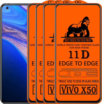 TWIGLO Edge To Edge Tempered Glass for VIVO X50(Pack of 4)
