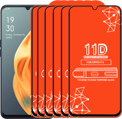 Roxel Edge To Edge Tempered Glass for Oppo F15(Pack of 6)