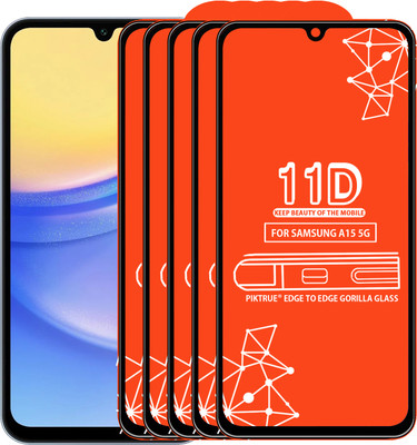 PikTrue Edge To Edge Tempered Glass for SAMSUNG A15 5G(Pack of 5)
