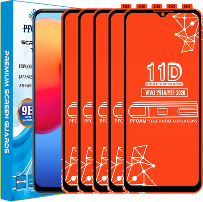 PFOAM Edge To Edge Tempered Glass for VIVO Y51 2020(Pack of 5)