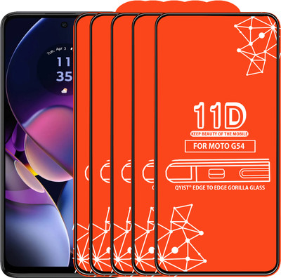 Qyist Edge To Edge Tempered Glass for MOTO G54(Pack of 5)