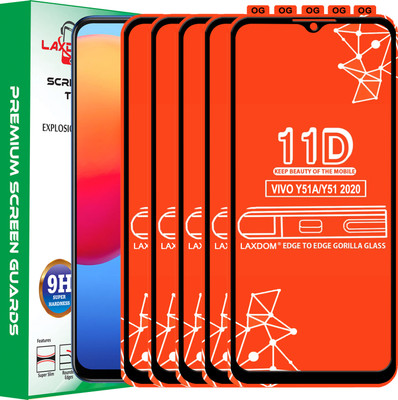 Laxdom Edge To Edge Tempered Glass for VIVO Y51 2020(Pack of 5)