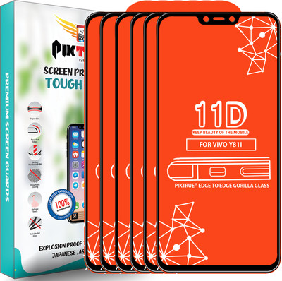 PikTrue Edge To Edge Tempered Glass for Vivo Y81I(Pack of 6)