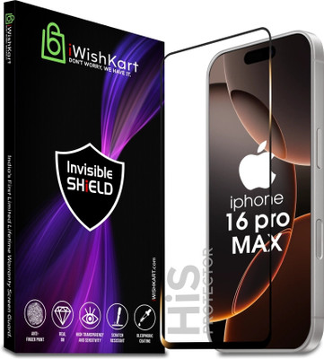 iWishKart Edge To Edge Tempered Glass for Apple iPhone 16 Pro Max, Military grade Edge to Edge gorilla glass(Pack of 1)