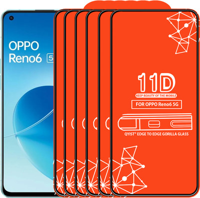 Qyist Edge To Edge Tempered Glass for Oppo Reno6 5G(Pack of 6)