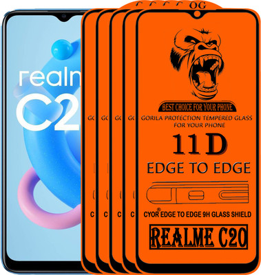 CYOR Edge To Edge Tempered Glass for REALME C20(Pack of 5)