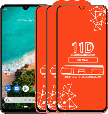 Qyist Edge To Edge Tempered Glass for Mi A3(Pack of 3)