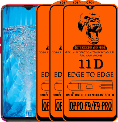 CYOR Edge To Edge Tempered Glass for OPPO F9 Pro(Pack of 3)