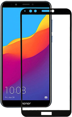 HEYANSH CREATION Edge To Edge Tempered Glass for Honor 7C with 9h hardness Edge to Edge Coverage and Easy Installation Kit, Pack of 1(Pack of 1)