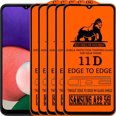 TWIGLO Edge To Edge Tempered Glass for SAMSUNG A22 5G(Pack of 5)