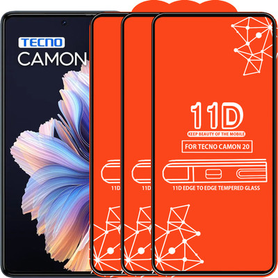 Roxel Edge To Edge Tempered Glass for Tecno Camon 20(Pack of 3)