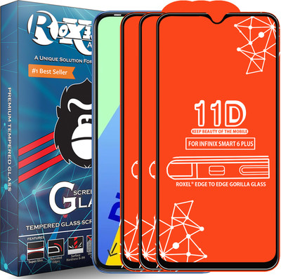 Roxel Edge To Edge Tempered Glass for Infinix Smart 6 Plus(Pack of 3)