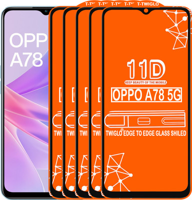 TWIGLO Edge To Edge Tempered Glass for OPPO A78 5G(Pack of 5)