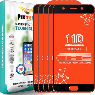 PikTrue Edge To Edge Tempered Glass for OnePlus 5(Pack of 5)