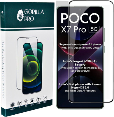 GORILLA PRO Edge To Edge Tempered Glass for POCO X7 Pro 5G:(Pack of 1)