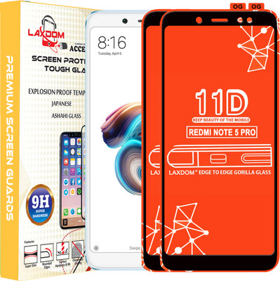 Laxdom Edge To Edge Tempered Glass for Mi Redmi Note 5 Pro(Pack of 2)